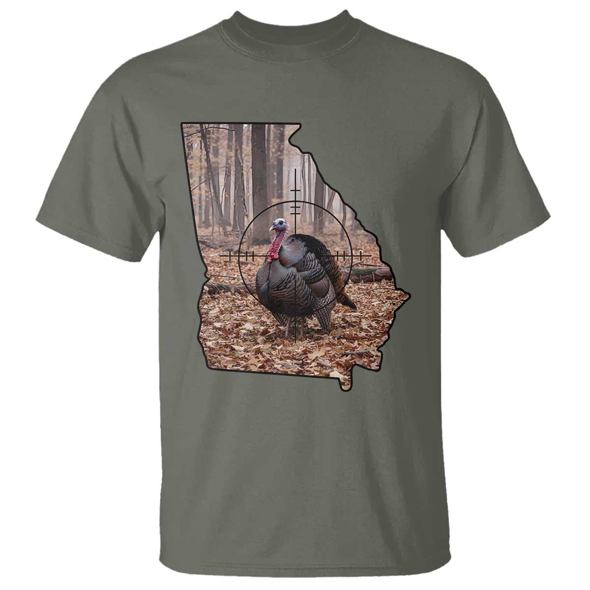 Georgia Turkey Hunting T Shirt Camo American Flag Hunter Gift - Wonder Print Shop