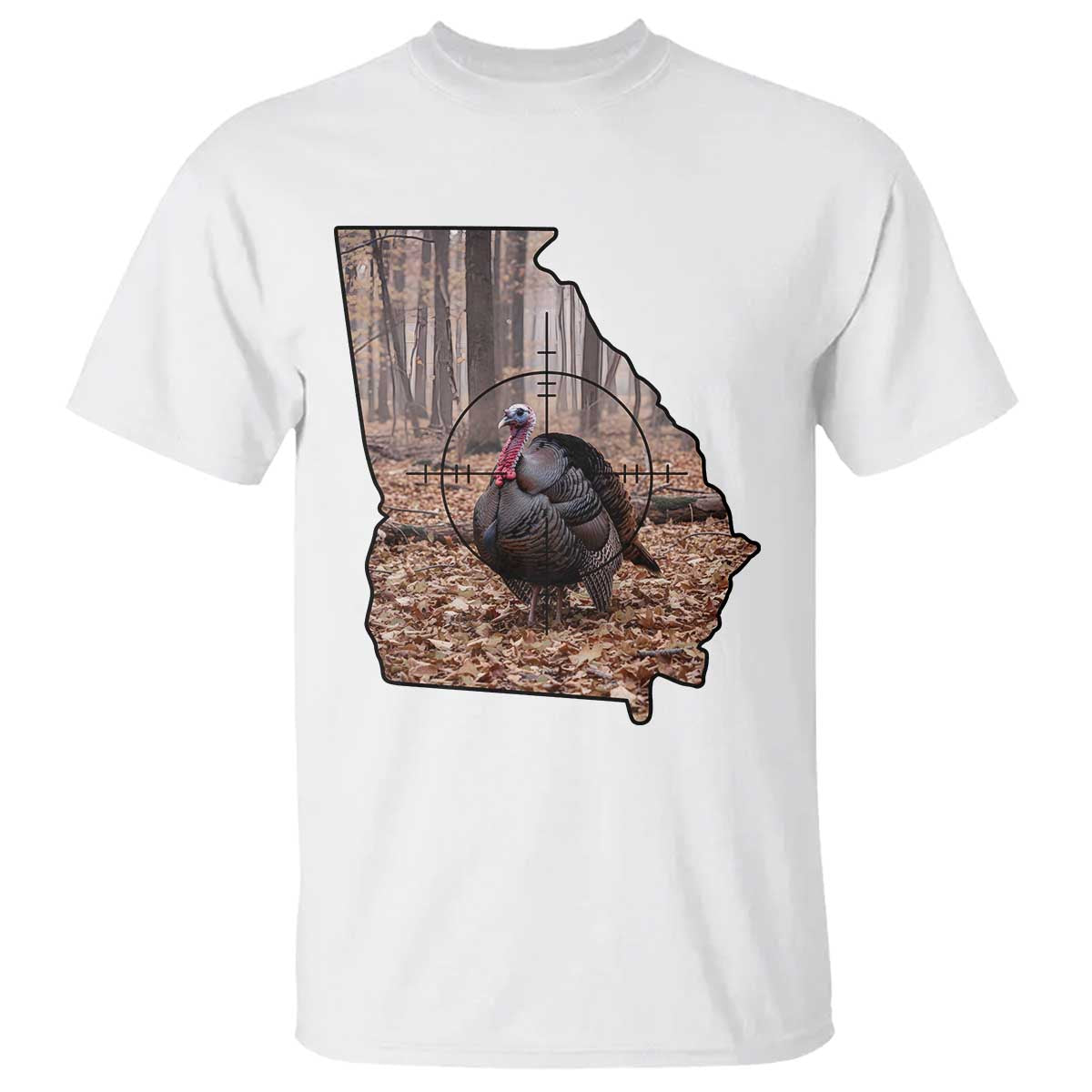 Georgia Turkey Hunting T Shirt Camo American Flag Hunter Gift - Wonder Print Shop
