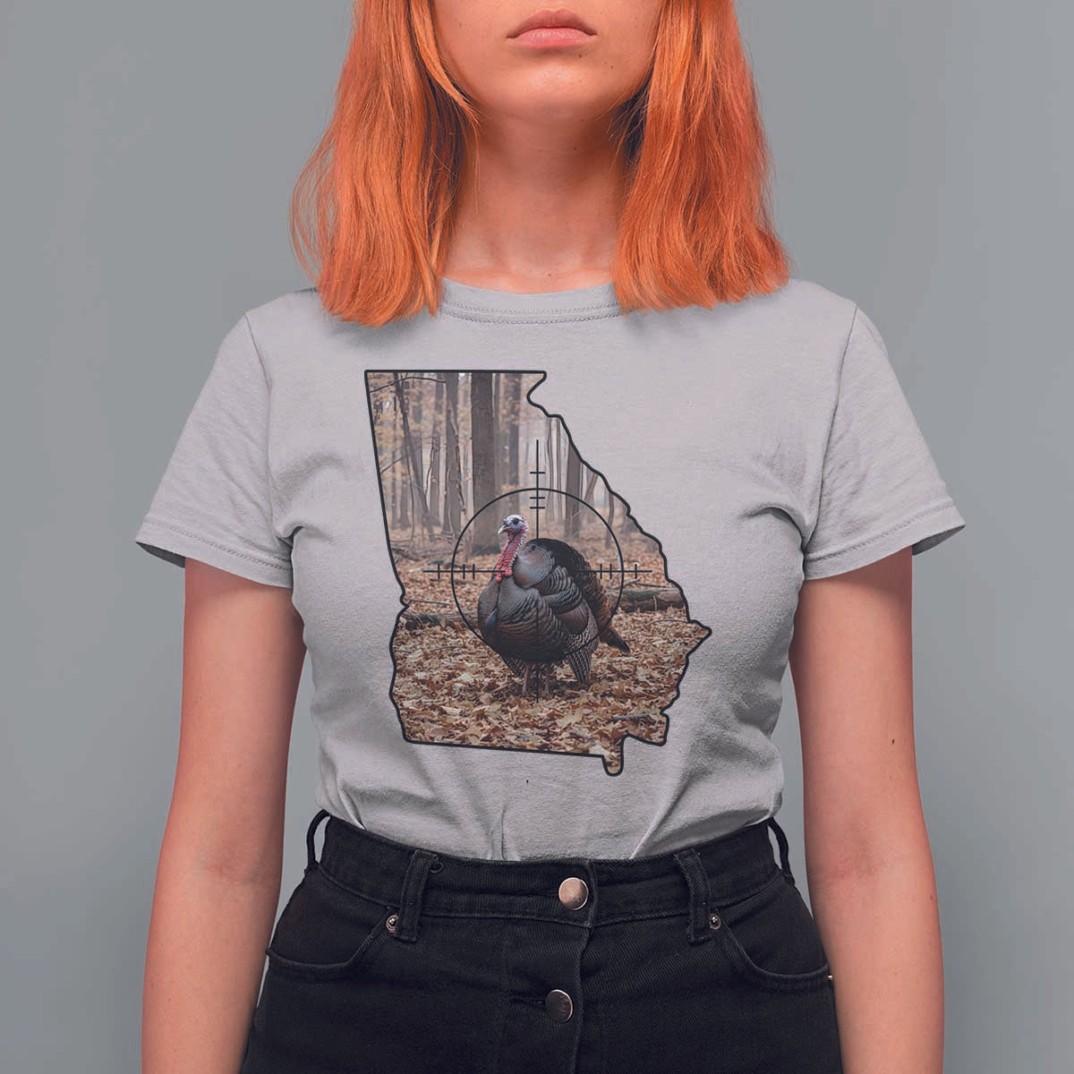 Georgia Turkey Hunting T Shirt For Women Camo American Flag Hunter Gift - Wonder Print Shop