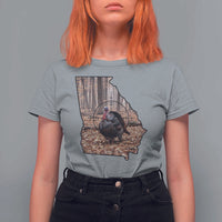 Georgia Turkey Hunting T Shirt For Women Camo American Flag Hunter Gift - Wonder Print Shop