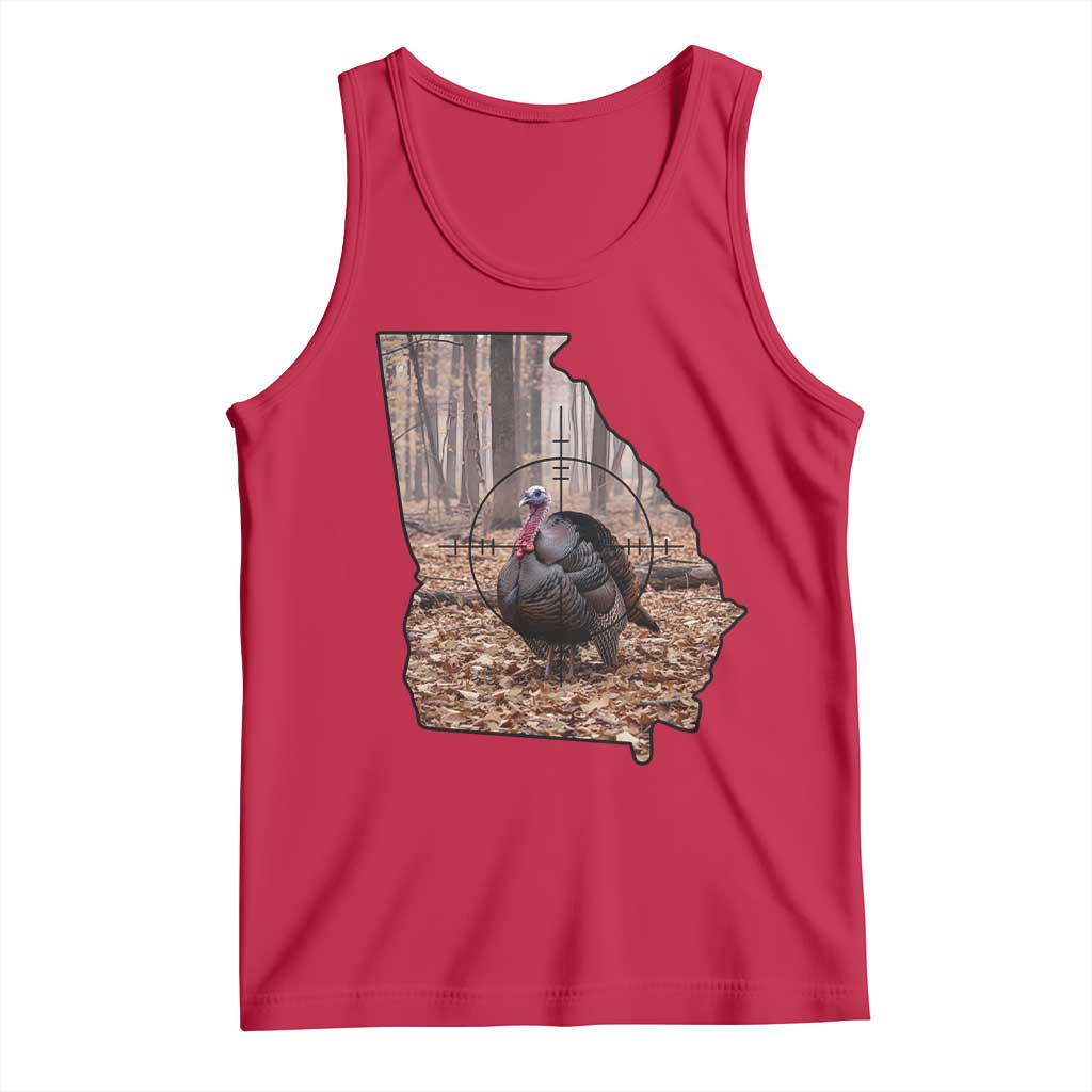 Georgia Turkey Hunting Tank Top Camo American Flag Hunter Gift - Wonder Print Shop