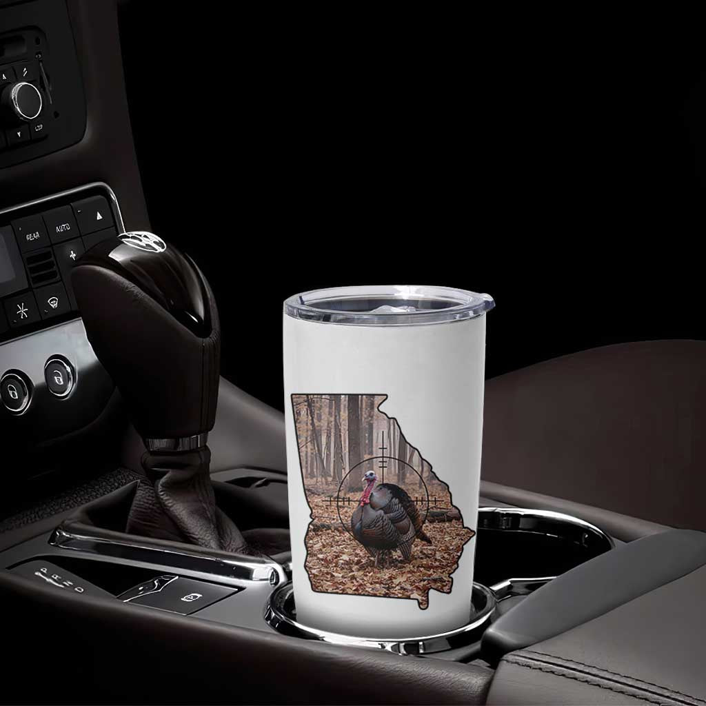 Georgia Turkey Hunting Tumbler Cup Camo American Flag Hunter Gift - Wonder Print Shop