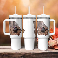 Georgia Turkey Hunting Tumbler With Handle Camo American Flag Hunter Gift - Wonder Print Shop