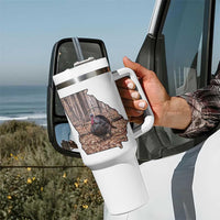 Georgia Turkey Hunting Tumbler With Handle Camo American Flag Hunter Gift - Wonder Print Shop