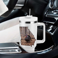 Georgia Turkey Hunting Tumbler With Handle Camo American Flag Hunter Gift - Wonder Print Shop
