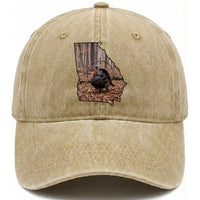 Georgia Turkey Hunting Washed Cotton Baseball Cap Camo American Flag Hunter Gift