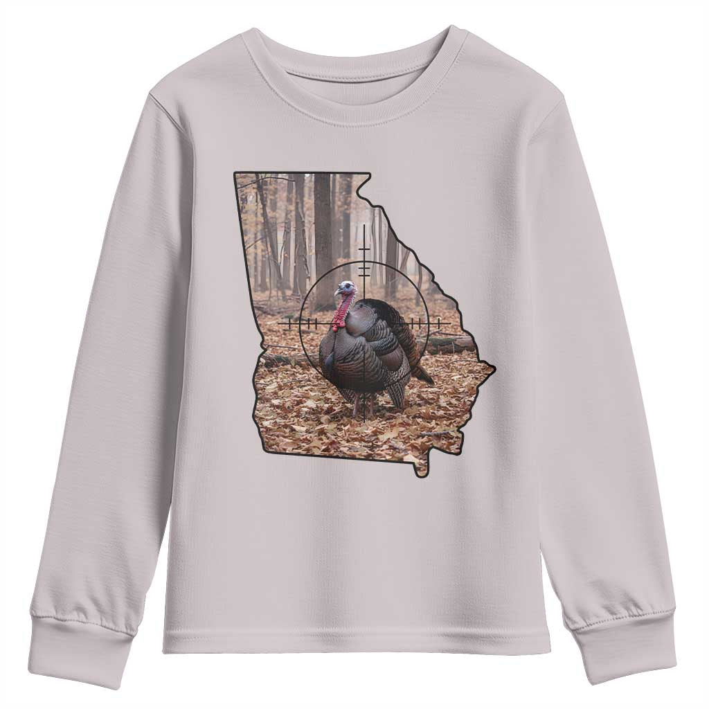 Georgia Turkey Hunting Youth Sweatshirt Camo American Flag Hunter Gift - Wonder Print Shop