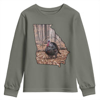 Georgia Turkey Hunting Youth Sweatshirt Camo American Flag Hunter Gift - Wonder Print Shop