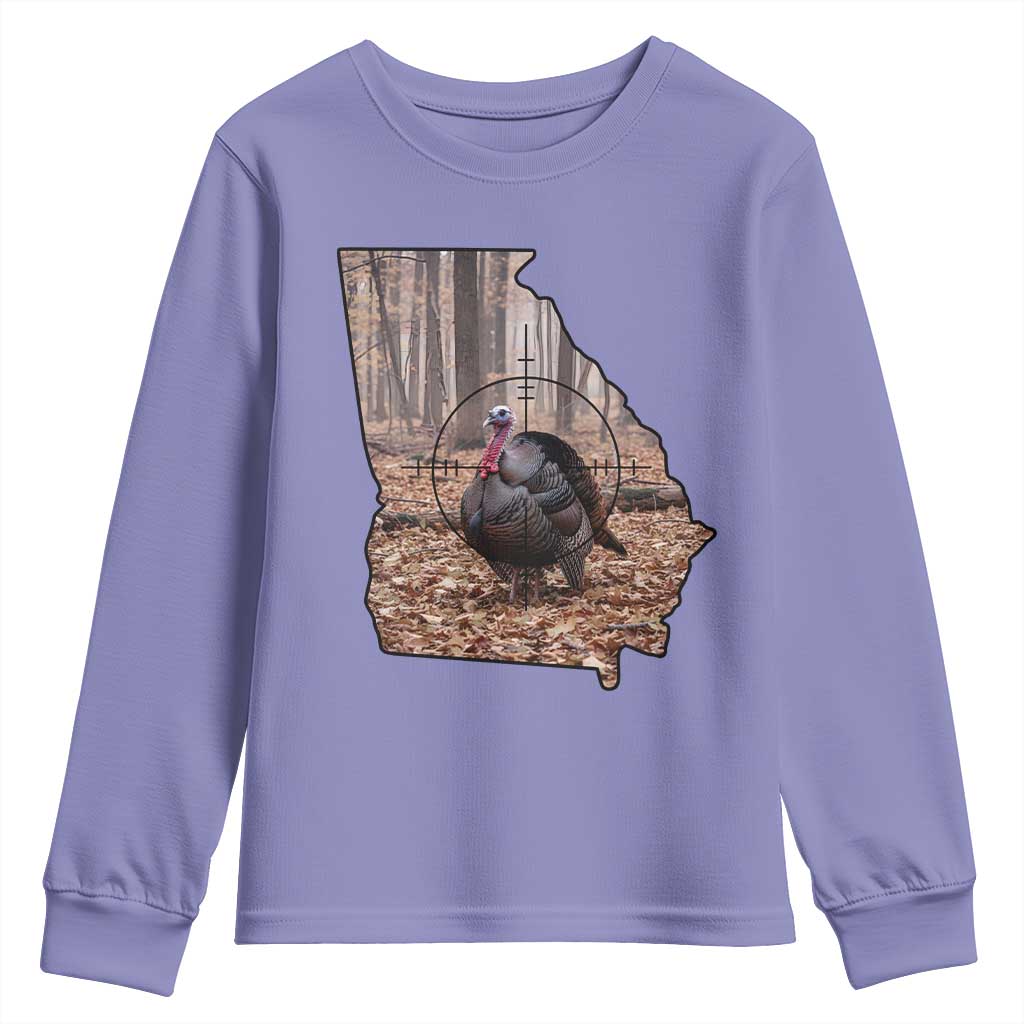 Georgia Turkey Hunting Youth Sweatshirt Camo American Flag Hunter Gift - Wonder Print Shop