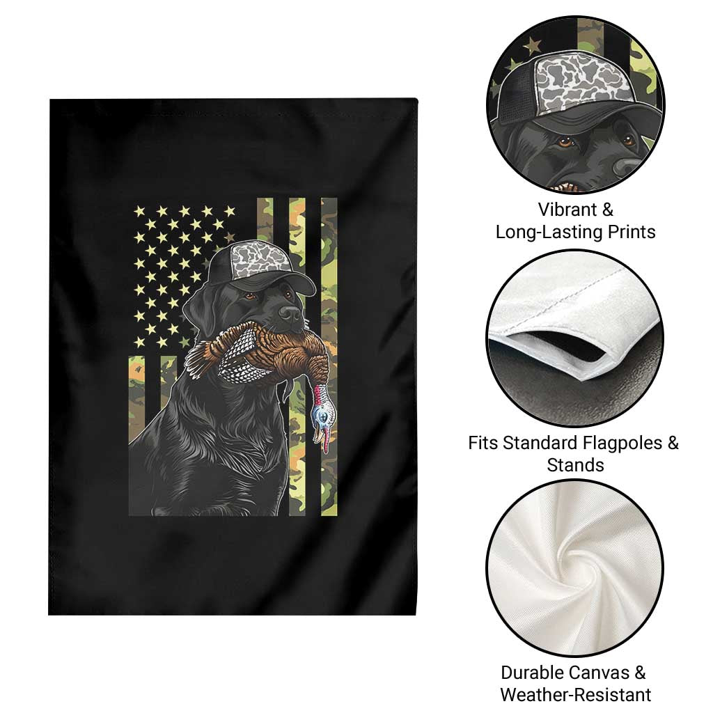Camo Hunting Dog Turkey American Pride Gift Garden Flag - Wonder Print Shop
