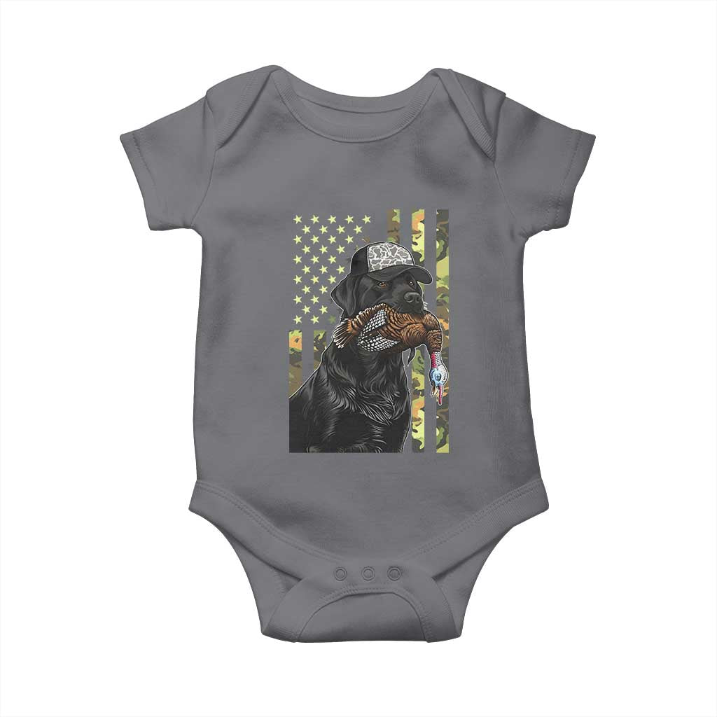 Camo Hunting Dog Turkey American Pride Gift Baby Onesie - Wonder Print Shop