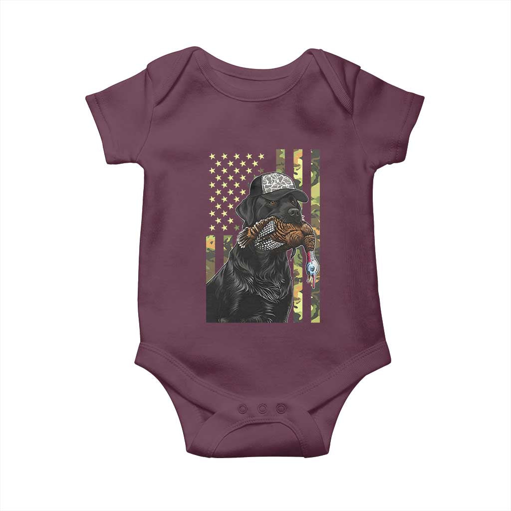 Camo Hunting Dog Turkey American Pride Gift Baby Onesie - Wonder Print Shop