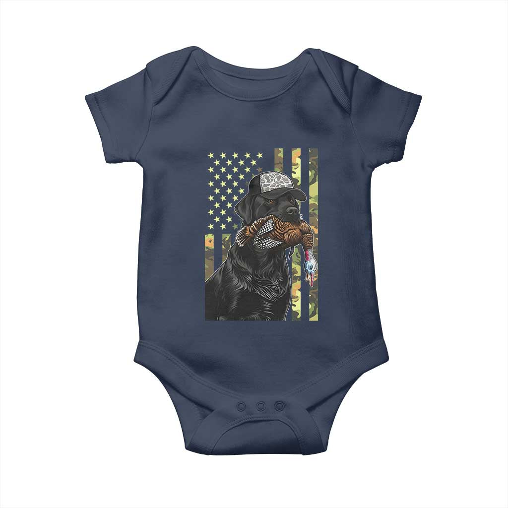 Camo Hunting Dog Turkey American Pride Gift Baby Onesie - Wonder Print Shop