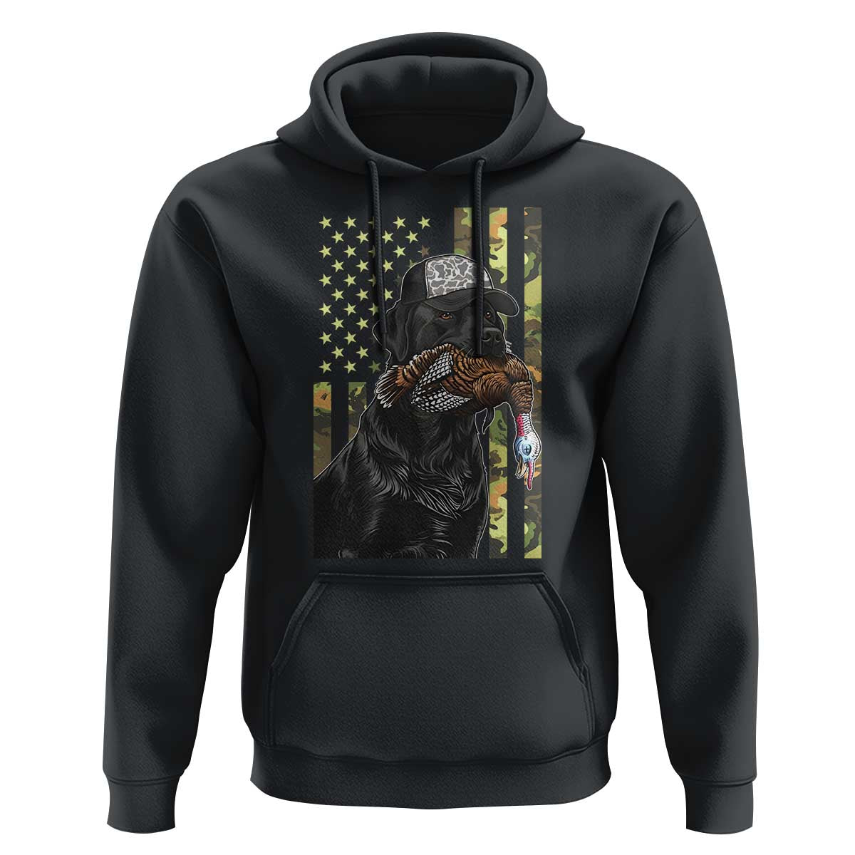 Camo Hunting Dog Turkey American Pride Gift Hoodie - Wonder Print Shop