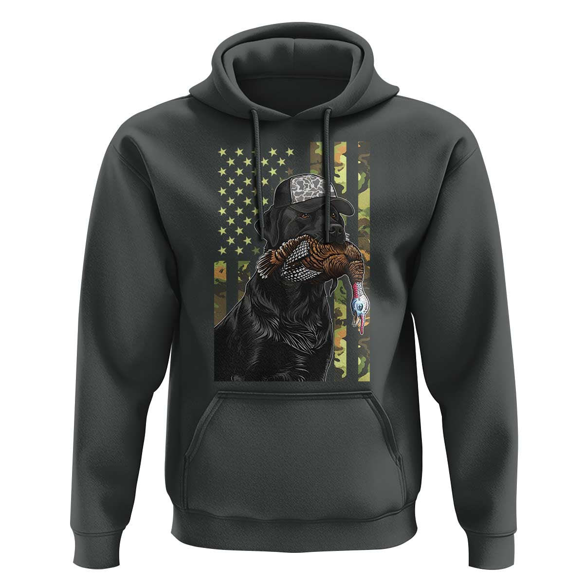 Camo Hunting Dog Turkey American Pride Gift Hoodie - Wonder Print Shop