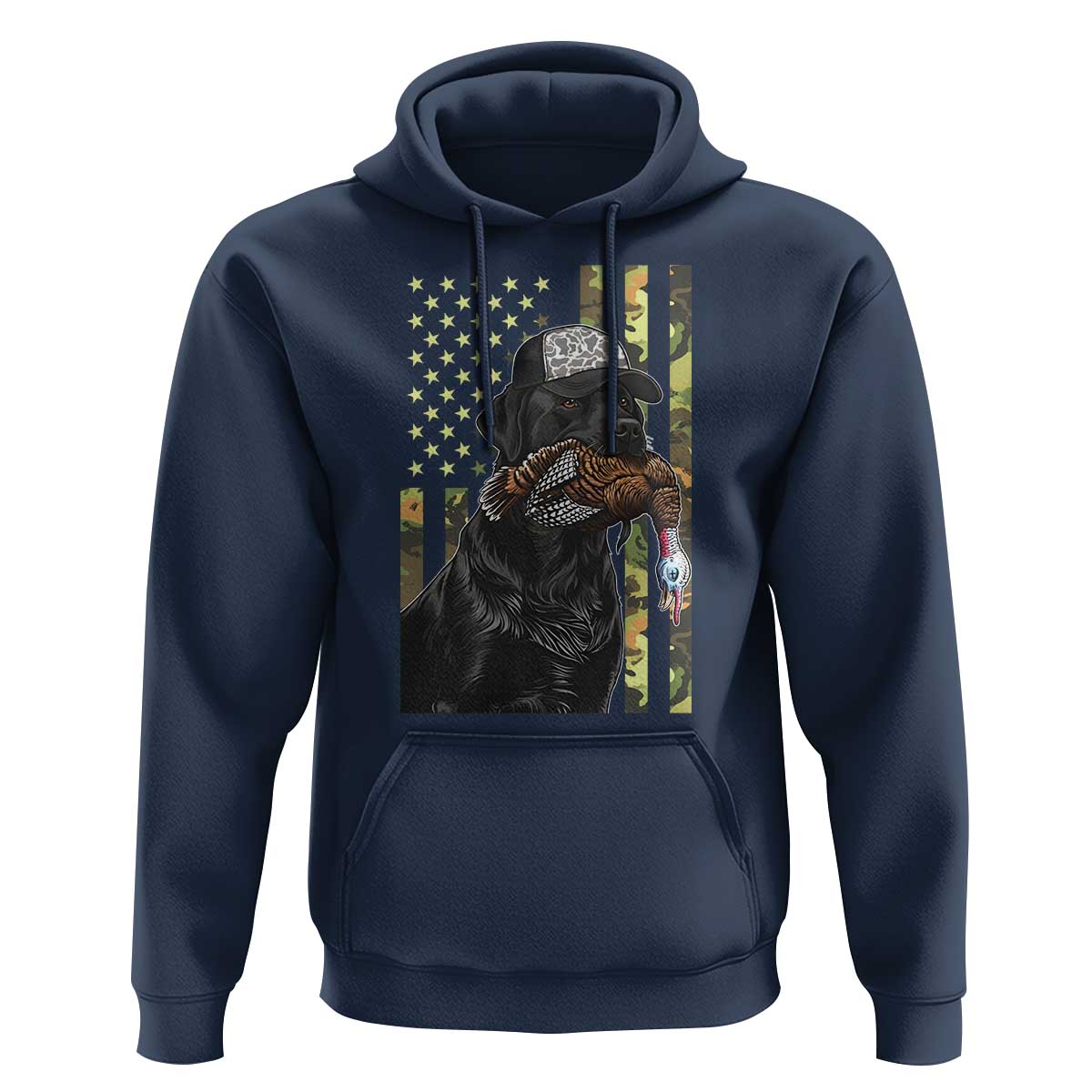 Camo Hunting Dog Turkey American Pride Gift Hoodie - Wonder Print Shop