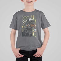 Camo Hunting Dog Turkey American Pride Gift T Shirt For Kid - Wonder Print Shop