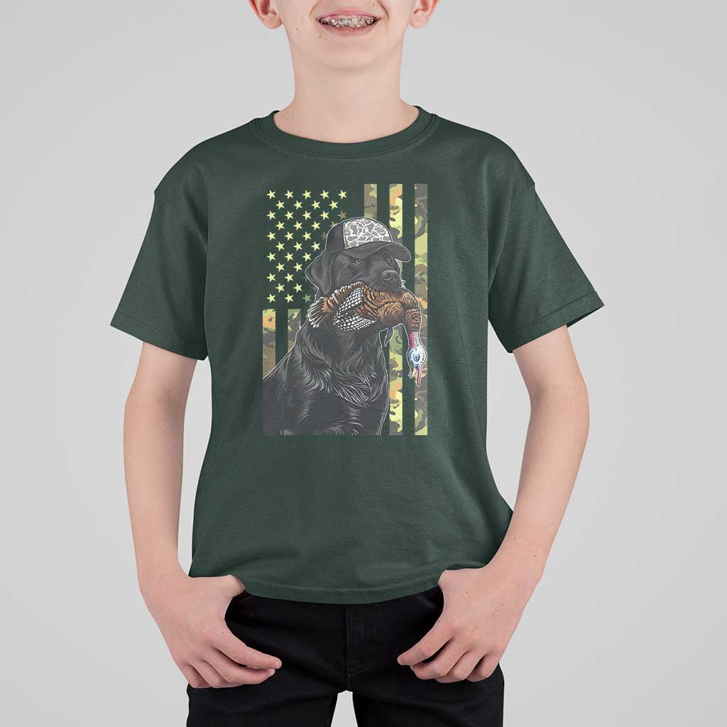 Camo Hunting Dog Turkey American Pride Gift T Shirt For Kid - Wonder Print Shop