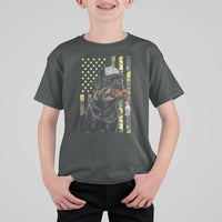 Camo Hunting Dog Turkey American Pride Gift T Shirt For Kid - Wonder Print Shop