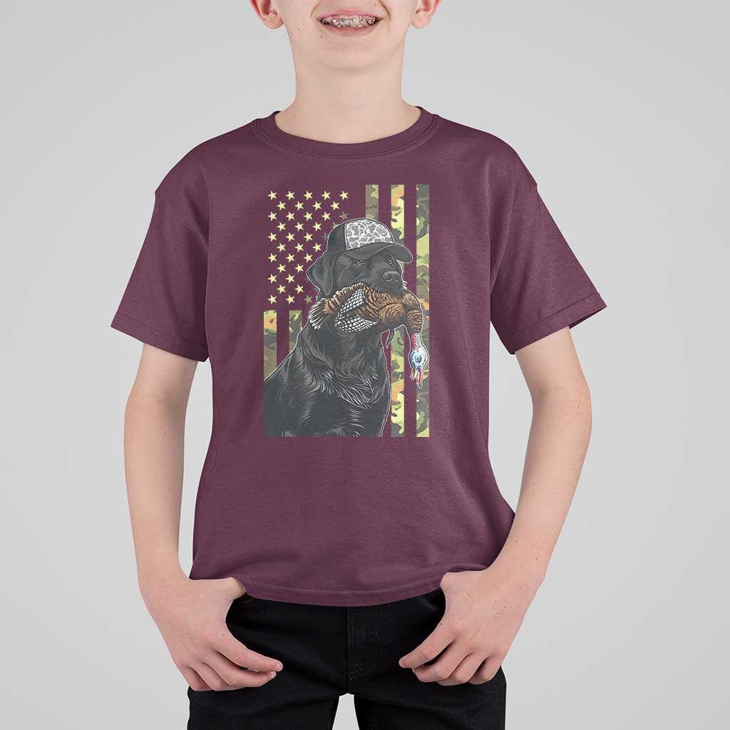 Camo Hunting Dog Turkey American Pride Gift T Shirt For Kid - Wonder Print Shop