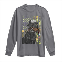 Camo Hunting Dog Turkey American Pride Gift Long Sleeve Shirt - Wonder Print Shop