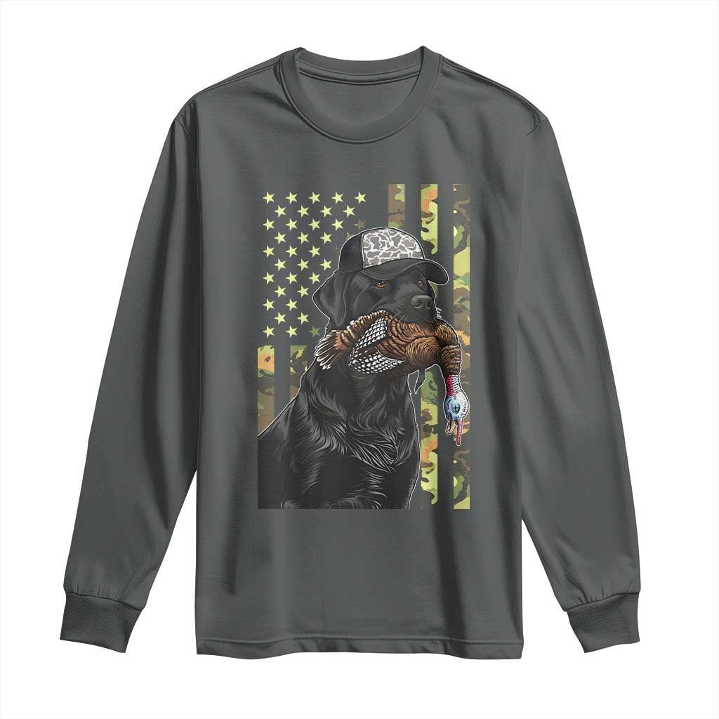 Camo Hunting Dog Turkey American Pride Gift Long Sleeve Shirt - Wonder Print Shop