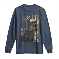 Camo Hunting Dog Turkey American Pride Gift Long Sleeve Shirt - Wonder Print Shop