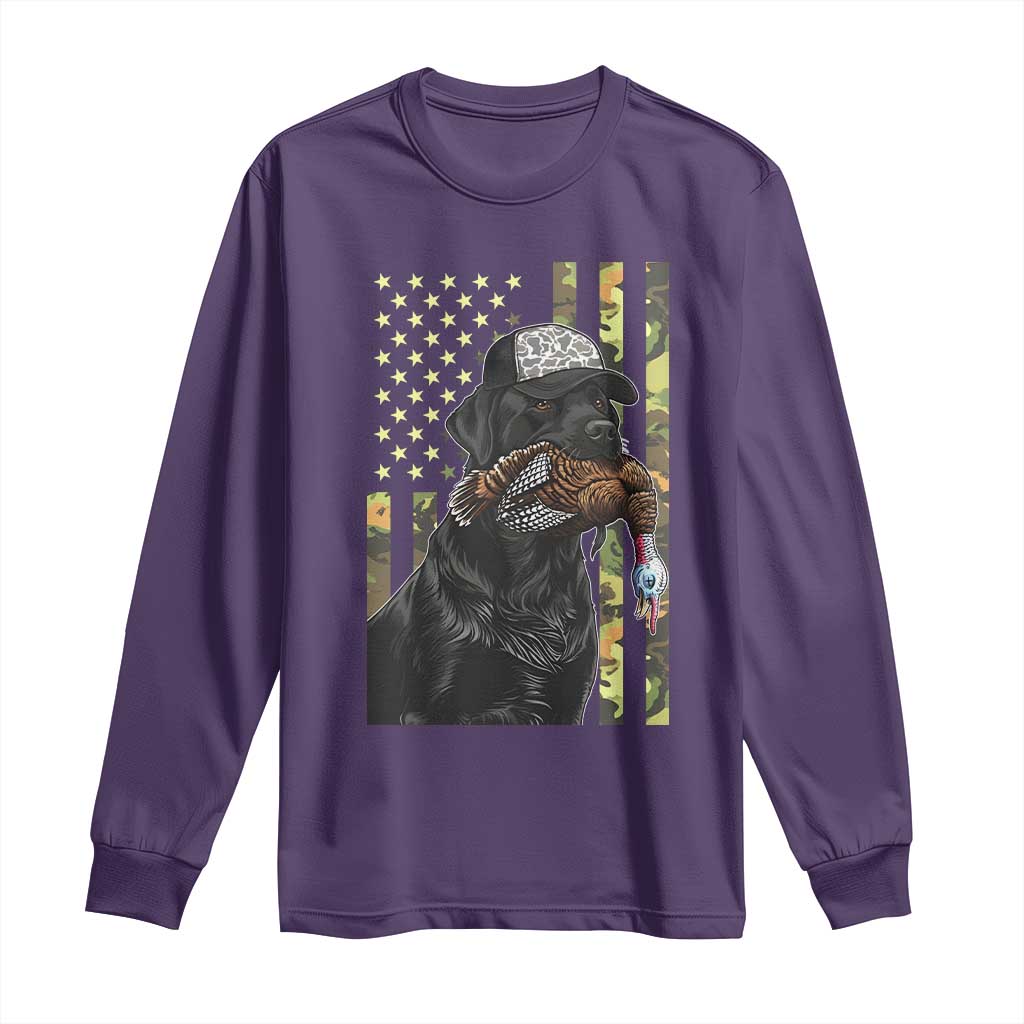 Camo Hunting Dog Turkey American Pride Gift Long Sleeve Shirt - Wonder Print Shop