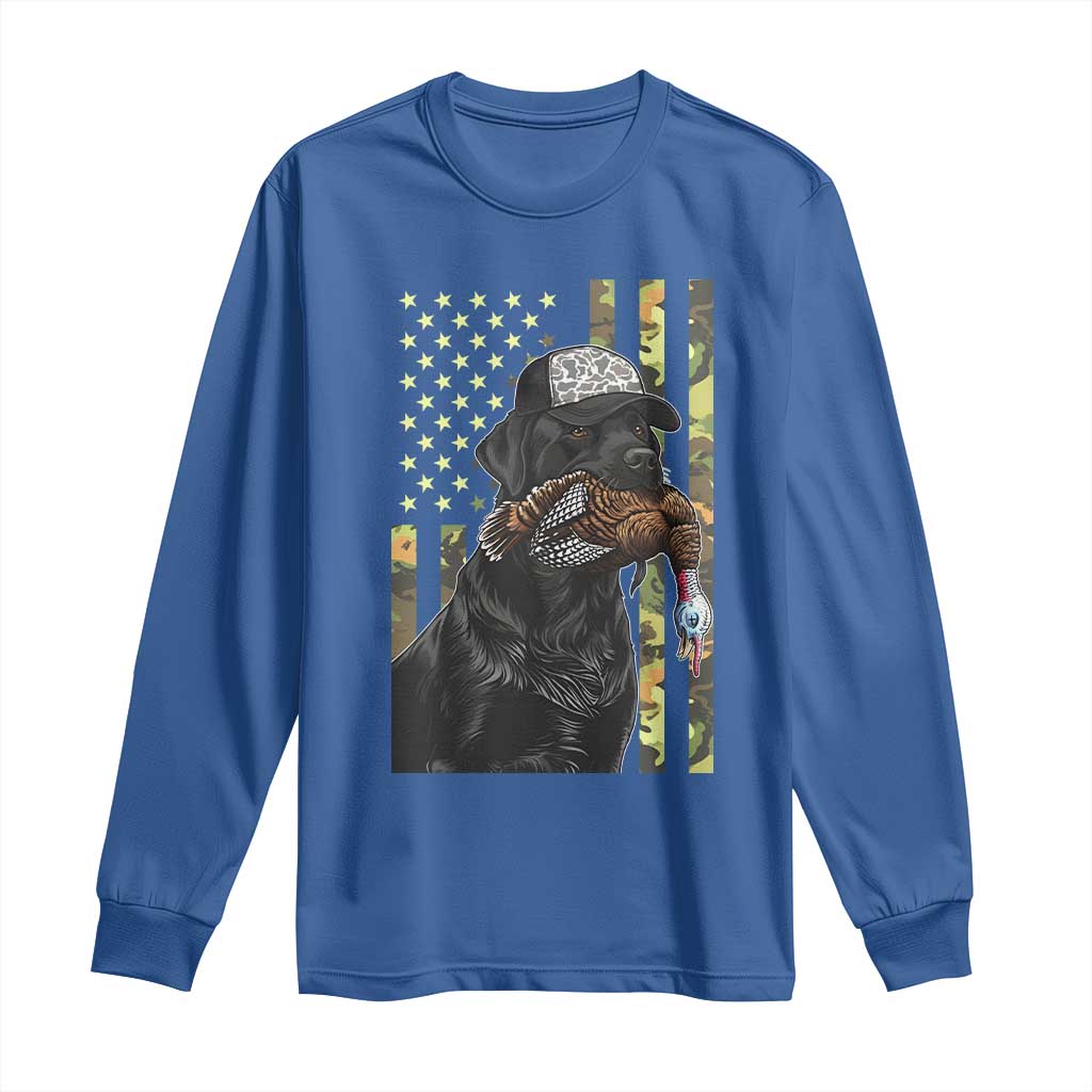 Camo Hunting Dog Turkey American Pride Gift Long Sleeve Shirt - Wonder Print Shop