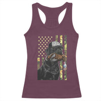 Camo Hunting Dog Turkey American Pride Gift Racerback Tank Top - Wonder Print Shop