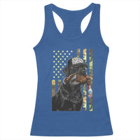 Camo Hunting Dog Turkey American Pride Gift Racerback Tank Top - Wonder Print Shop