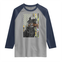 Camo Hunting Dog Turkey American Pride Gift Raglan Shirt - Wonder Print Shop