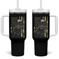 Camo Hunting Dog Turkey American Pride Gift Tumbler With Handle - Wonder Print Shop