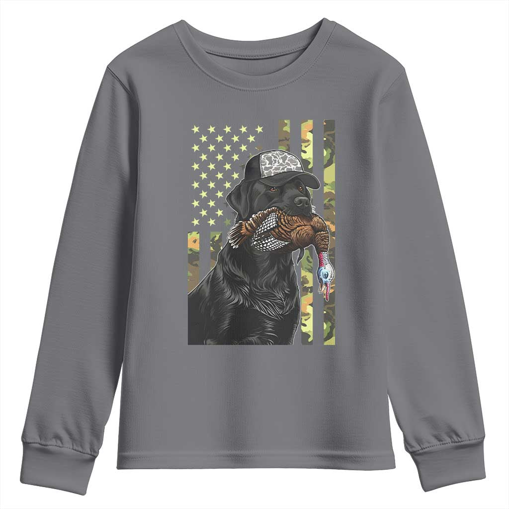 Camo Hunting Dog Turkey American Pride Gift Youth Sweatshirt - Wonder Print Shop