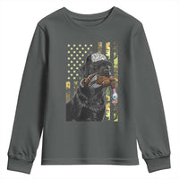 Camo Hunting Dog Turkey American Pride Gift Youth Sweatshirt - Wonder Print Shop