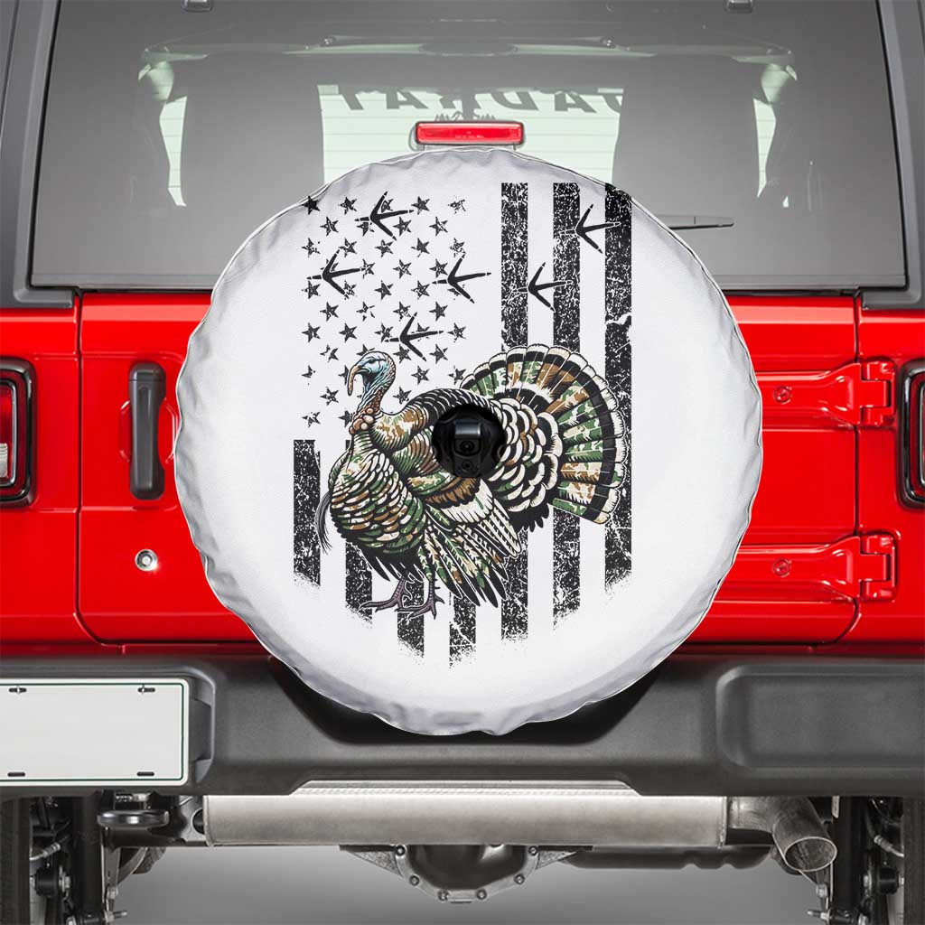 Turkey Hunter Spare Tire Cover Patriotic American Flag Gift - Wonder Print Shop
