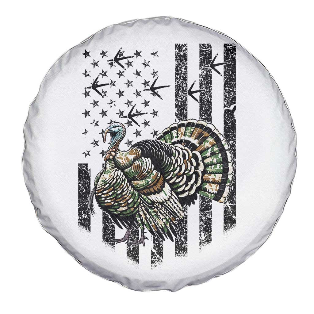 Turkey Hunter Spare Tire Cover Patriotic American Flag Gift - Wonder Print Shop