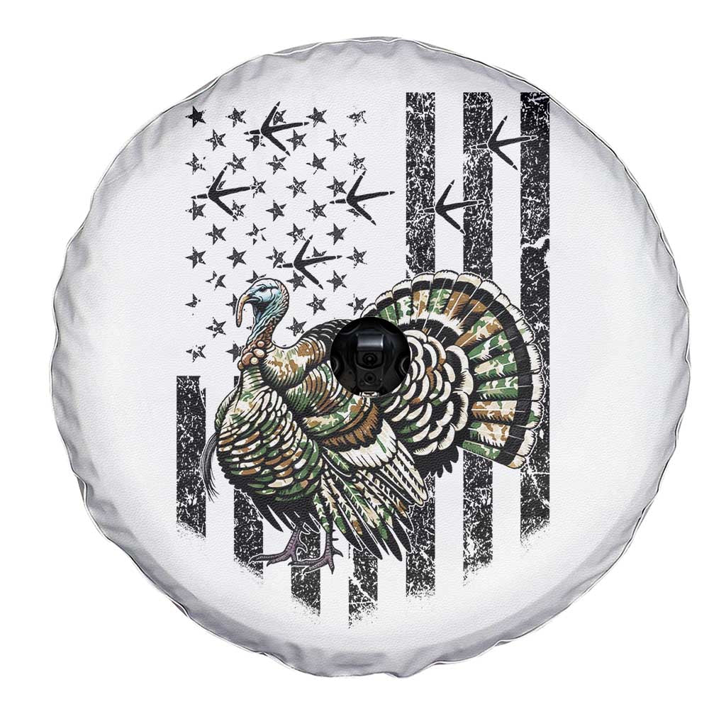 Turkey Hunter Spare Tire Cover Patriotic American Flag Gift - Wonder Print Shop
