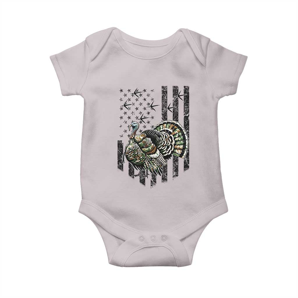 Turkey Hunter Baby Onesie Patriotic American Flag Gift - Wonder Print Shop