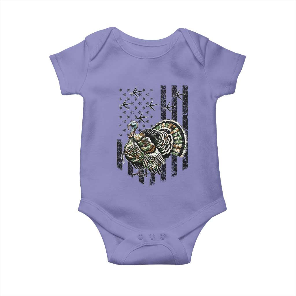 Turkey Hunter Baby Onesie Patriotic American Flag Gift - Wonder Print Shop