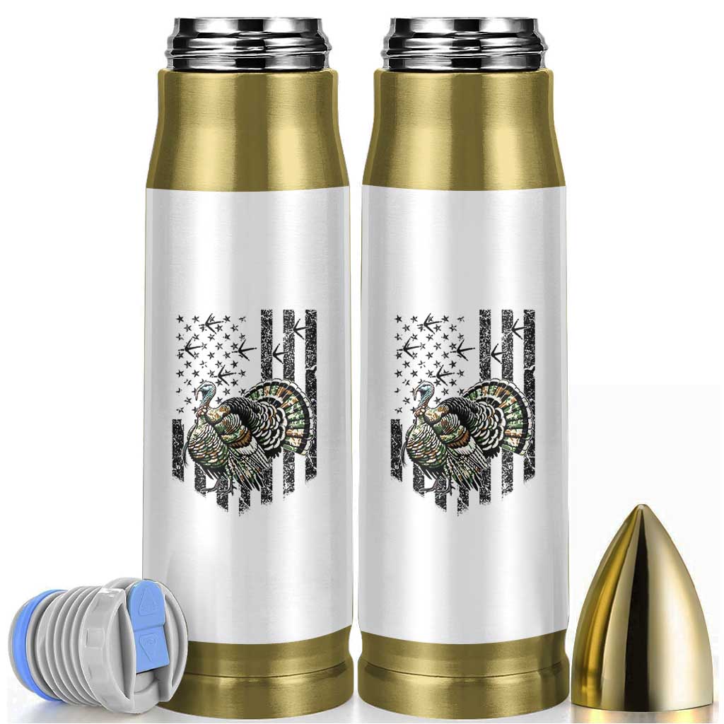 Turkey Hunter Bullet Tumbler Patriotic American Flag Gift - Wonder Print Shop