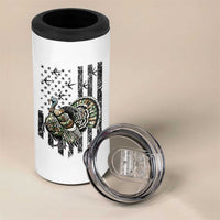 Turkey Hunter 4 in 1 Can Cooler Tumbler Patriotic American Flag Gift - Wonder Print Shop
