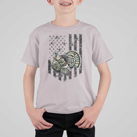 Turkey Hunter T Shirt For Kid Patriotic American Flag Gift - Wonder Print Shop