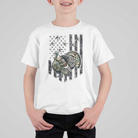 Turkey Hunter T Shirt For Kid Patriotic American Flag Gift - Wonder Print Shop