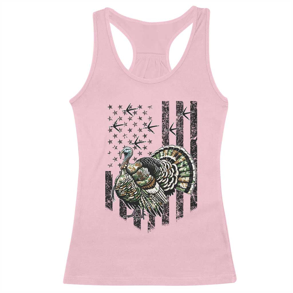Turkey Hunter Racerback Tank Top Patriotic American Flag Gift - Wonder Print Shop
