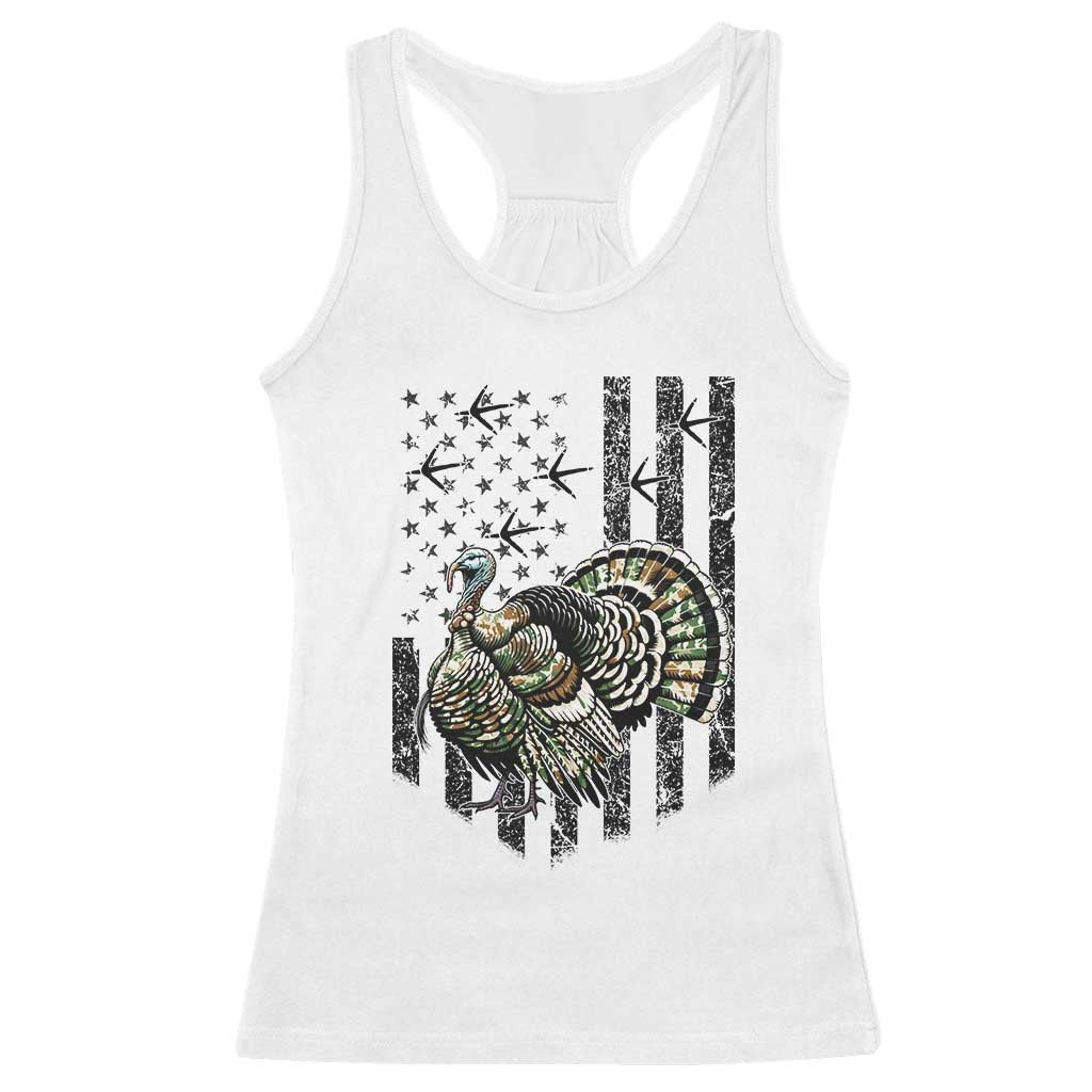 Turkey Hunter Racerback Tank Top Patriotic American Flag Gift - Wonder Print Shop