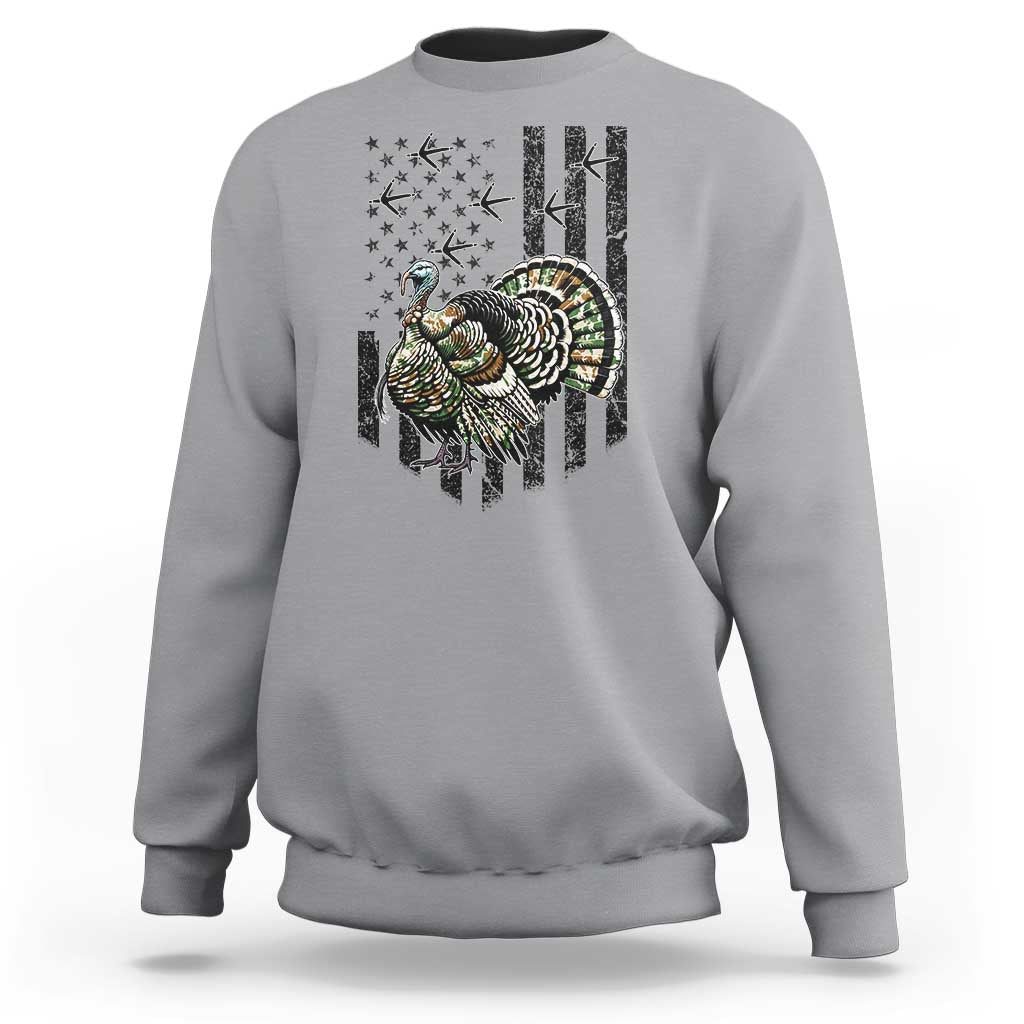 Turkey Hunter Sweatshirt Patriotic American Flag Gift - Wonder Print Shop