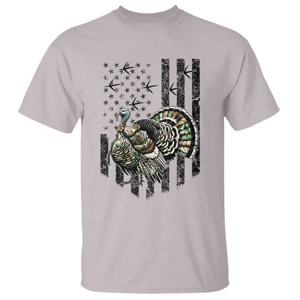 Turkey Hunter T Shirt Patriotic American Flag Gift - Wonder Print Shop