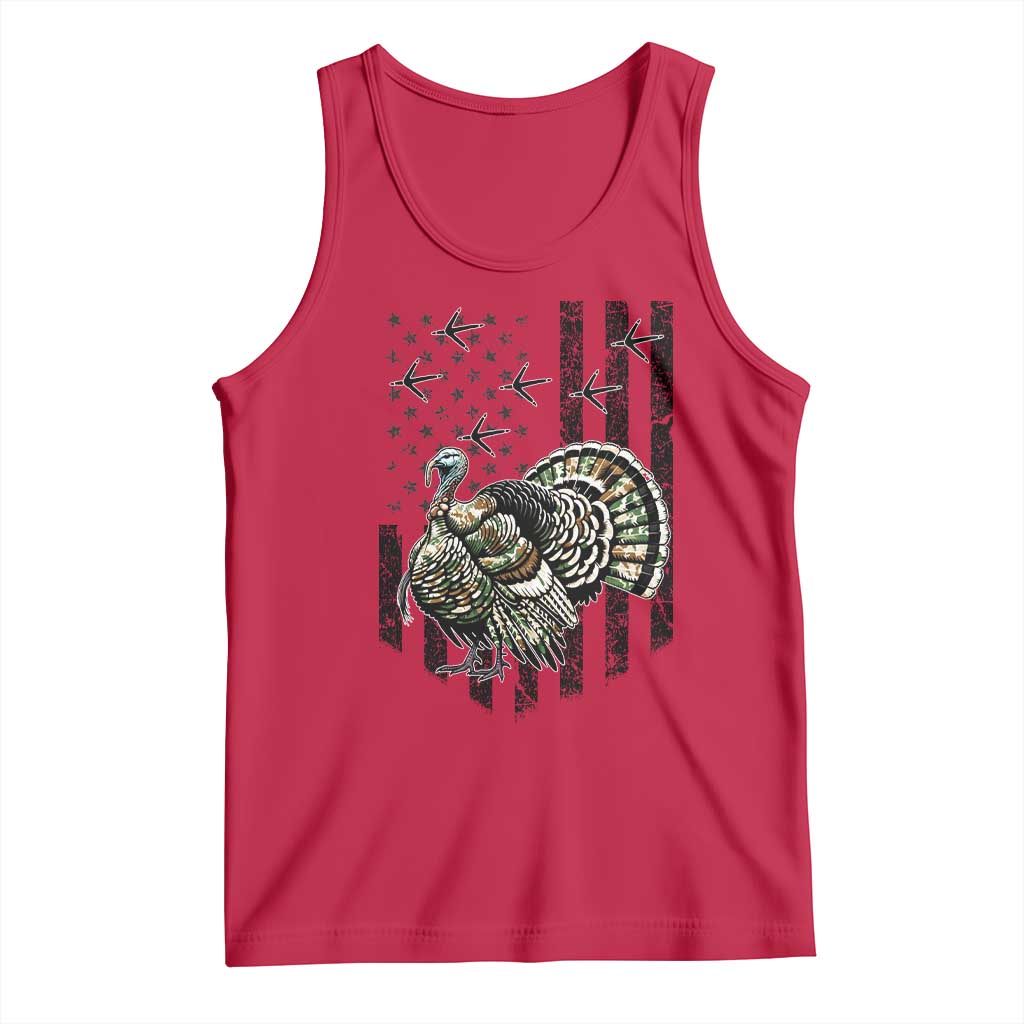 Turkey Hunter Tank Top Patriotic American Flag Gift - Wonder Print Shop