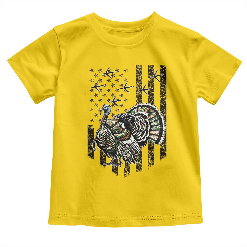 Turkey Hunter Toddler T Shirt Patriotic American Flag Gift - Wonder Print Shop